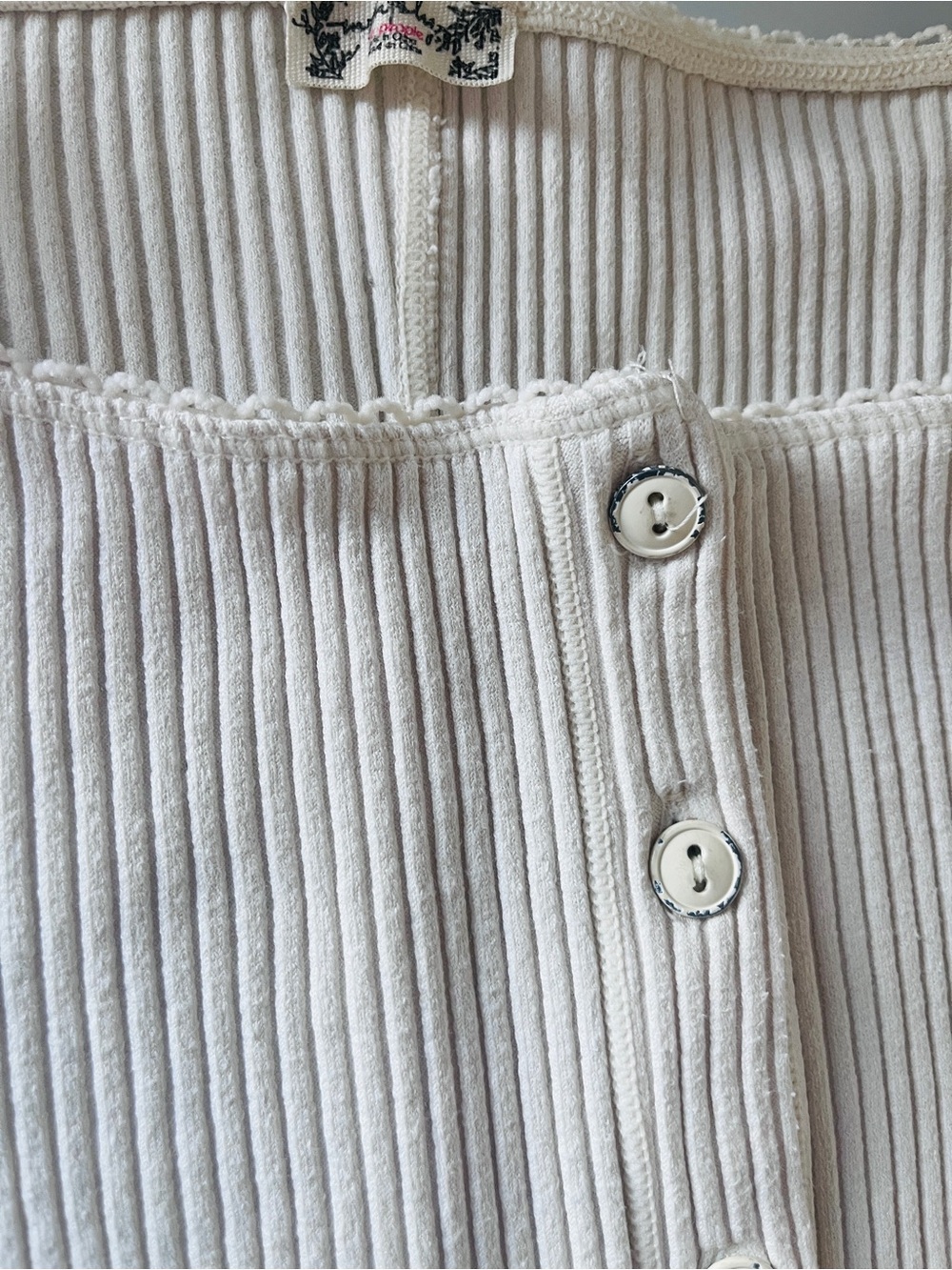 Free People Intimately Free Button Front Ribbed Top • Size XS - Picture 4 of 7